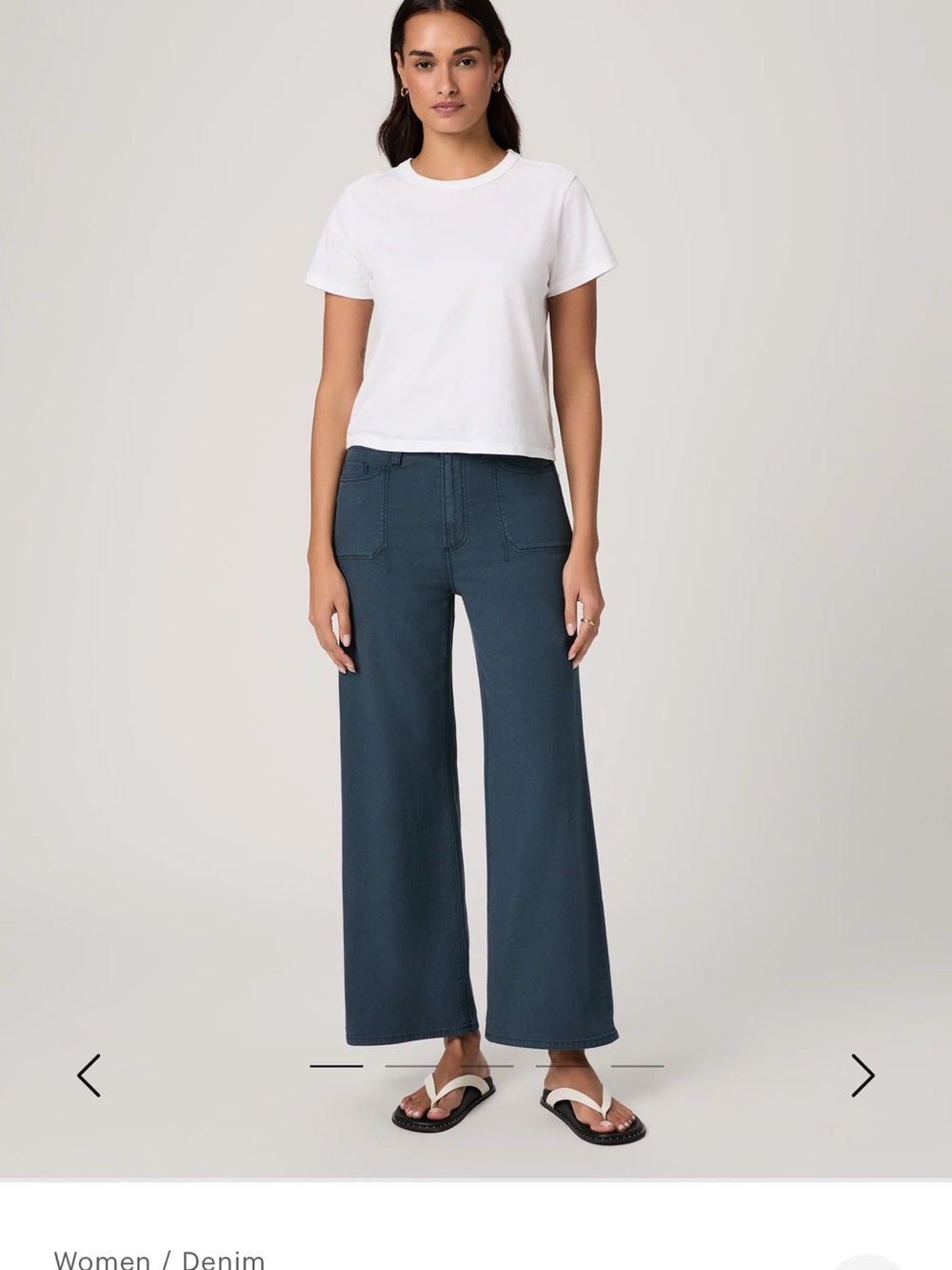 Paige Anessa Wide Leg Jean in Vintage Navy Moonlight Size 32